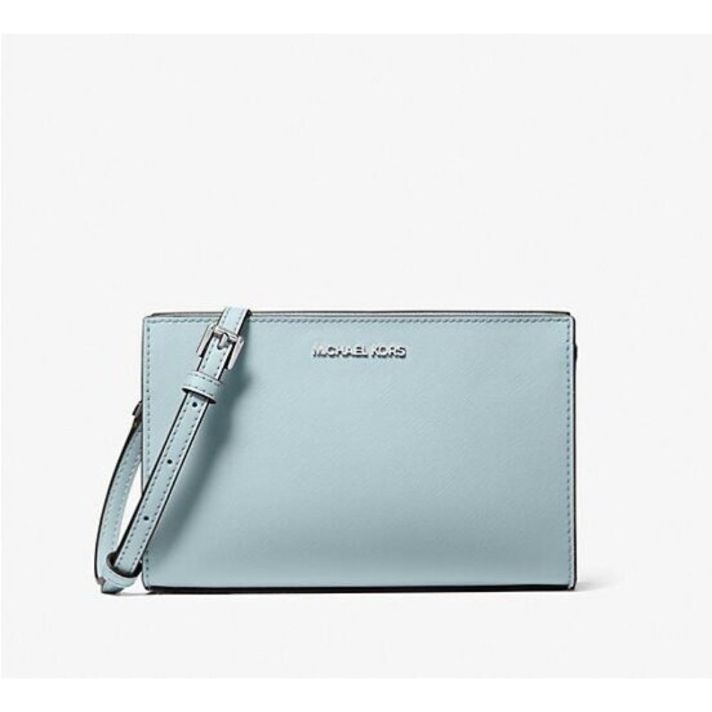 New Michael Kors Sheila Small Vegan Non-Leather Crossbody Bag Vista Blue